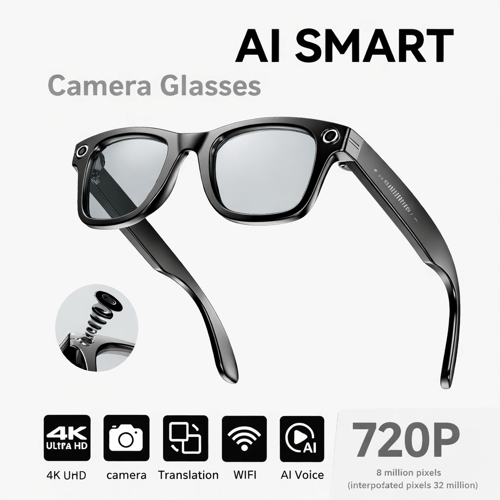 AI Smart Glasses with Camera & Bluetooth