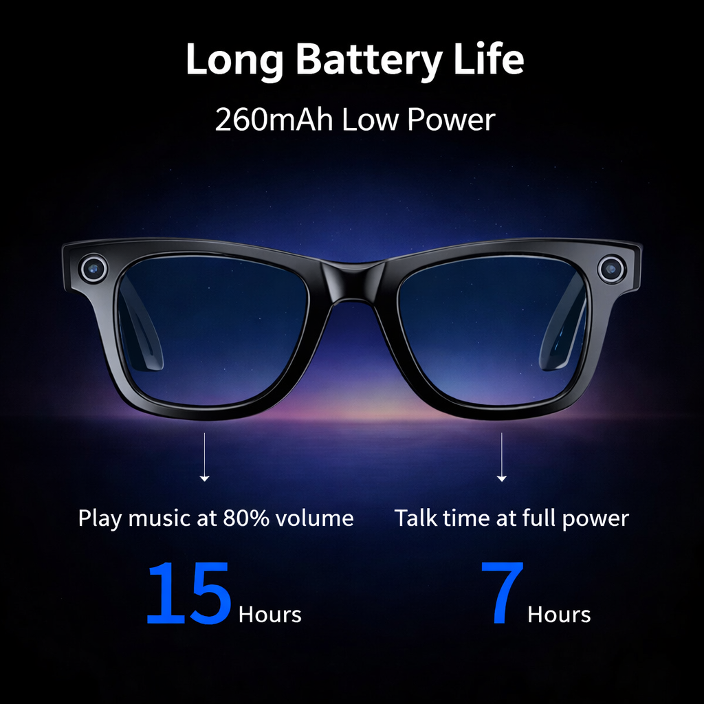 AI Smart Glasses with Camera & Bluetooth