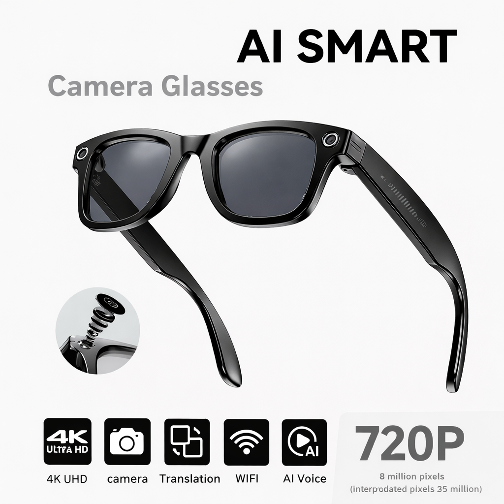 AI Smart Glasses with Camera & Bluetooth